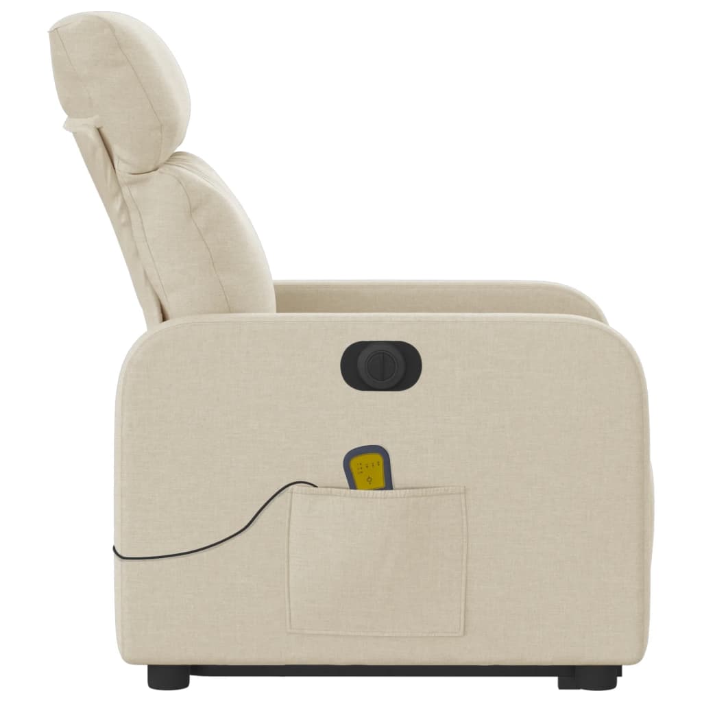 Fauteuil inclinable de massage électrique Crème Tissu - XIOS