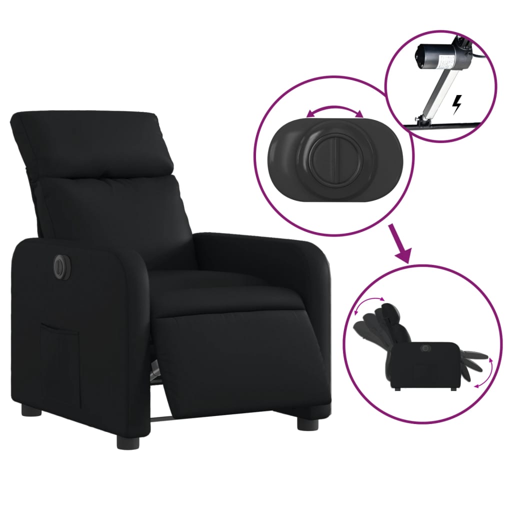 Fauteuil inclinable électrique Noir Similicuir - XIOS