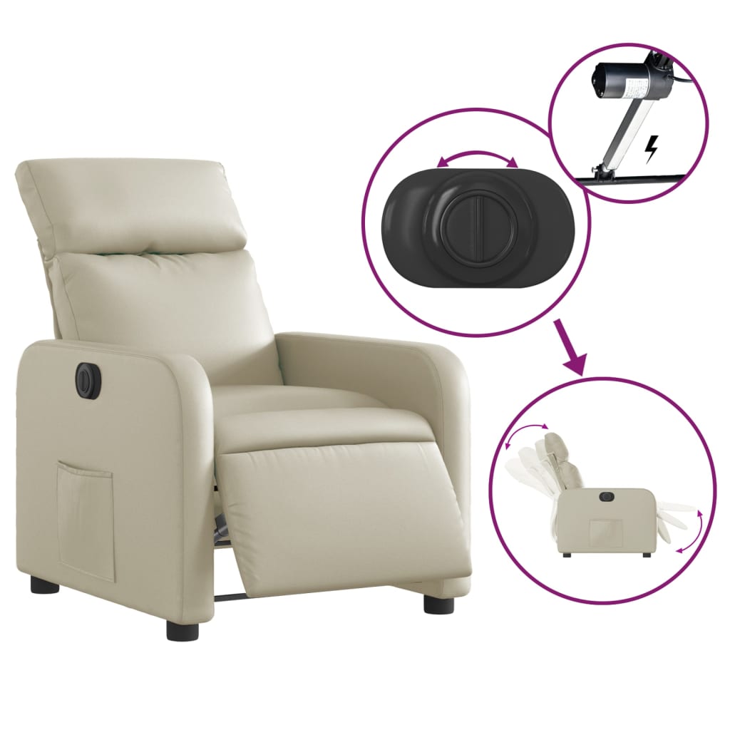 Fauteuil inclinable électrique Crème Similicuir - XIOS