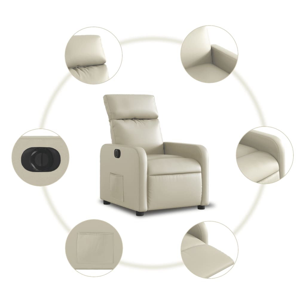 Fauteuil inclinable électrique Crème Similicuir - XIOS