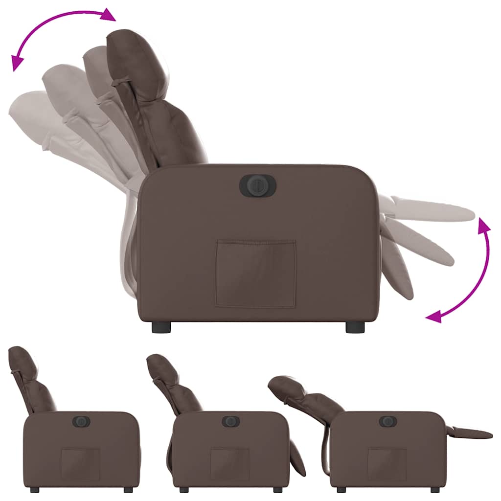 Fauteuil inclinable électrique Marron Similicuir - XIOS
