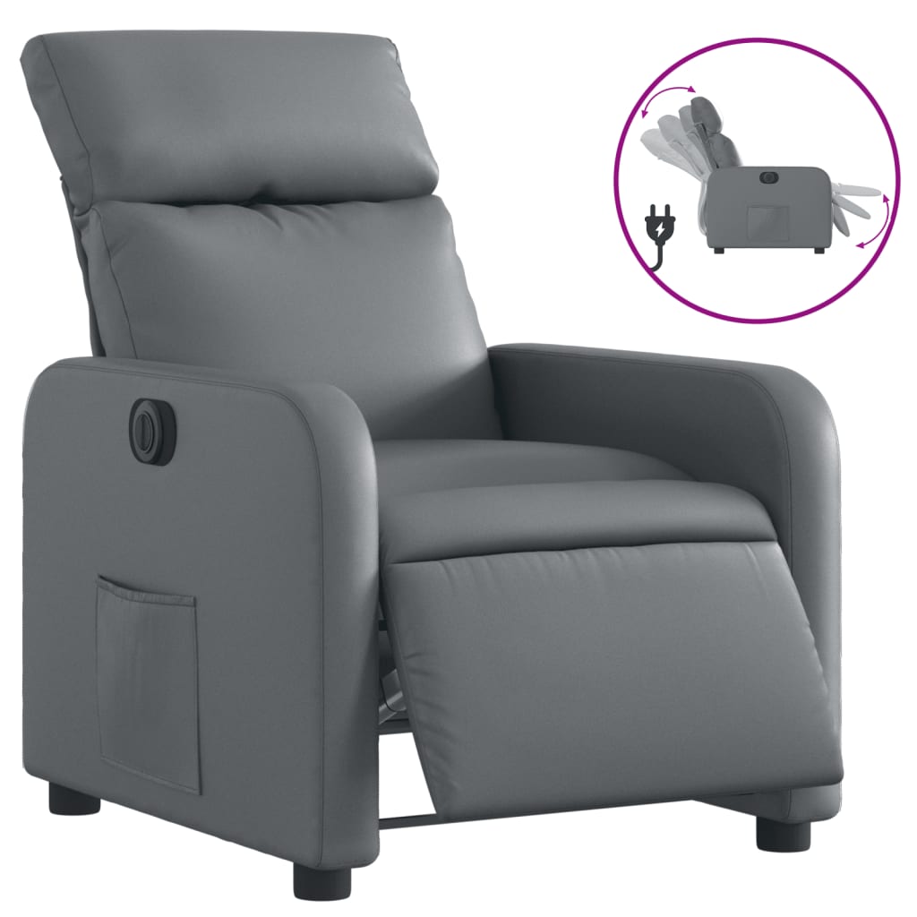 Fauteuil inclinable électrique Gris Similicuir - XIOS