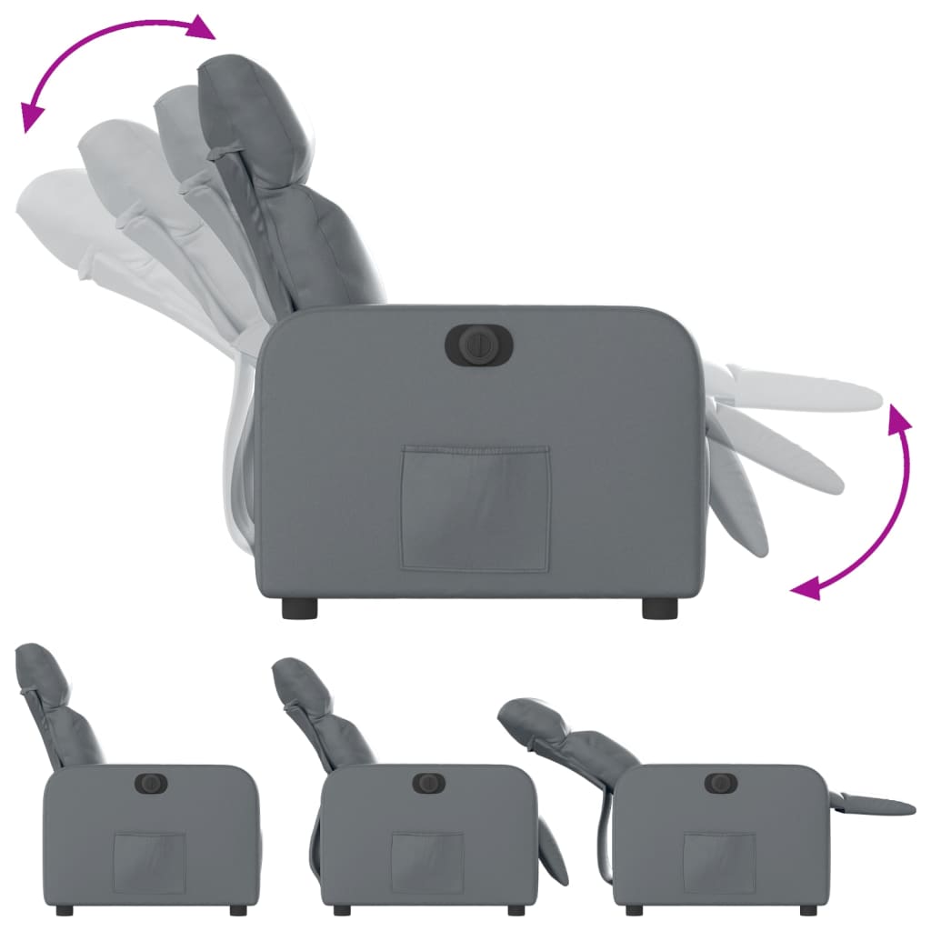 Fauteuil inclinable électrique Gris Similicuir - XIOS
