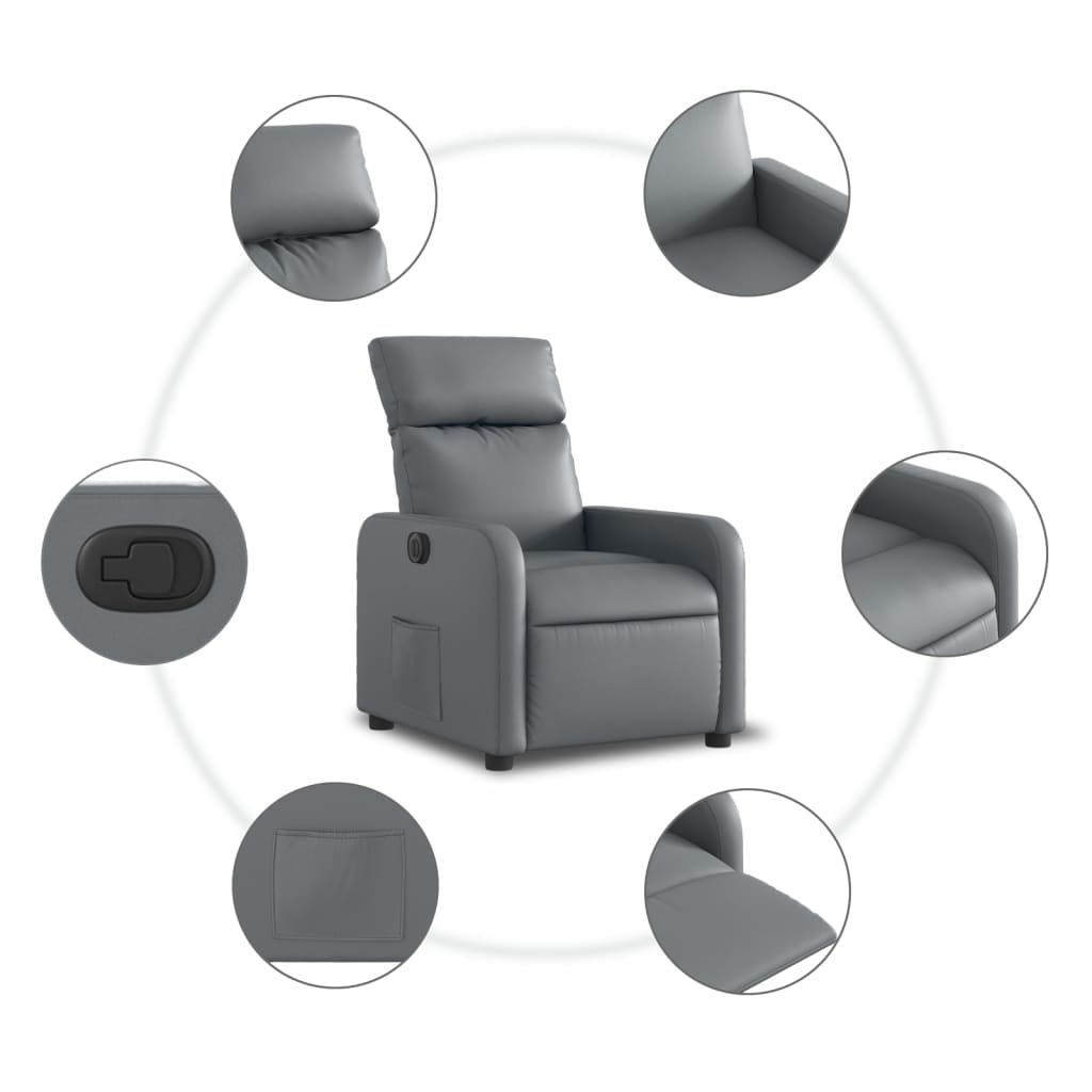 Fauteuil inclinable électrique Gris Similicuir - XIOS
