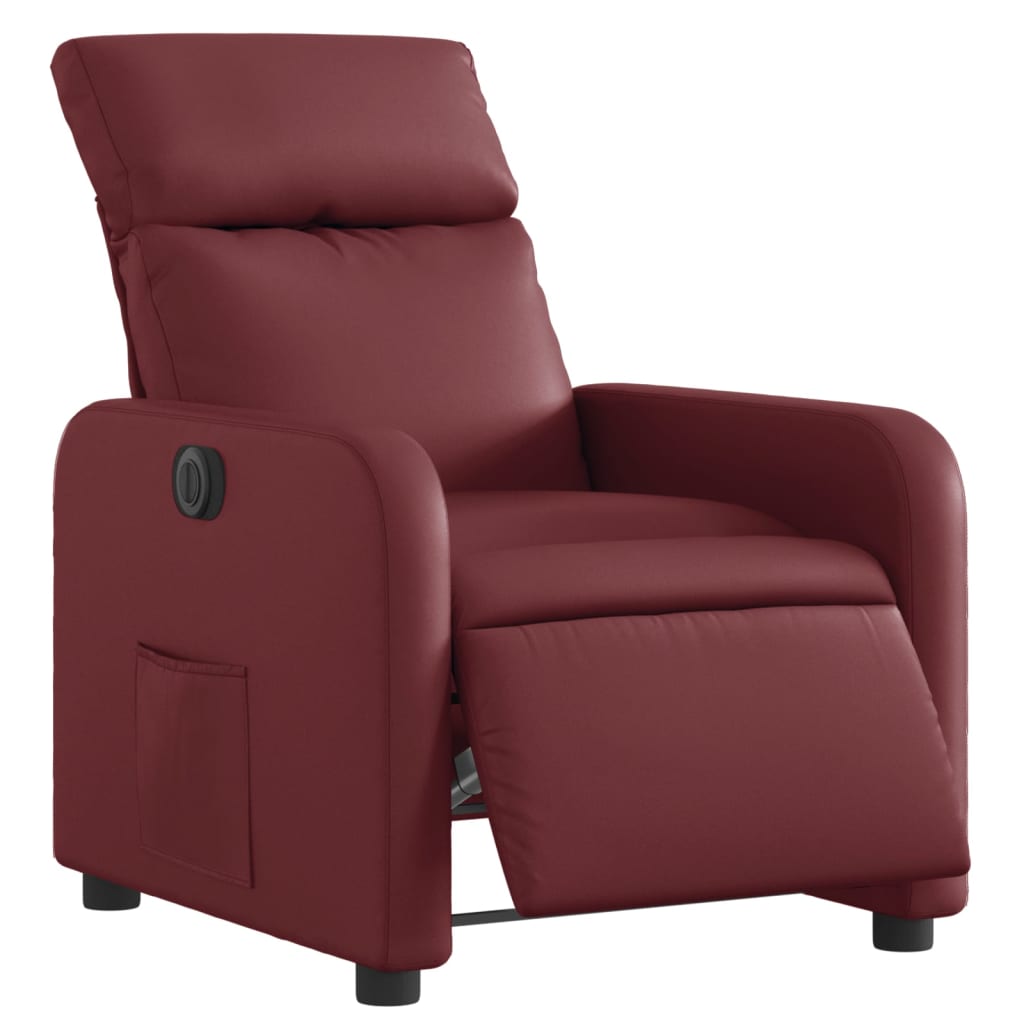 Fauteuil inclinable électrique Rouge bordeaux Similicuir - XIOS