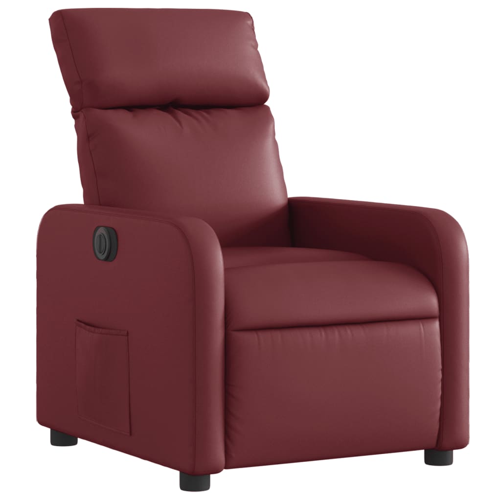 Fauteuil inclinable électrique Rouge bordeaux Similicuir - XIOS