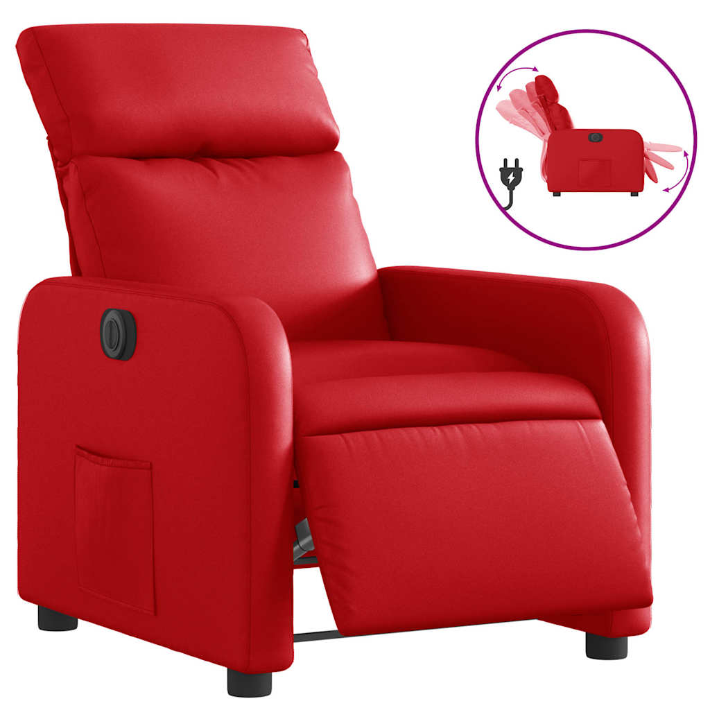 Fauteuil inclinable électrique Rouge Similicuir - XIOS