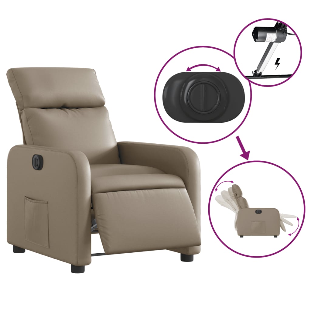 Fauteuil inclinable électrique Cappuccino Similicuir - XIOS