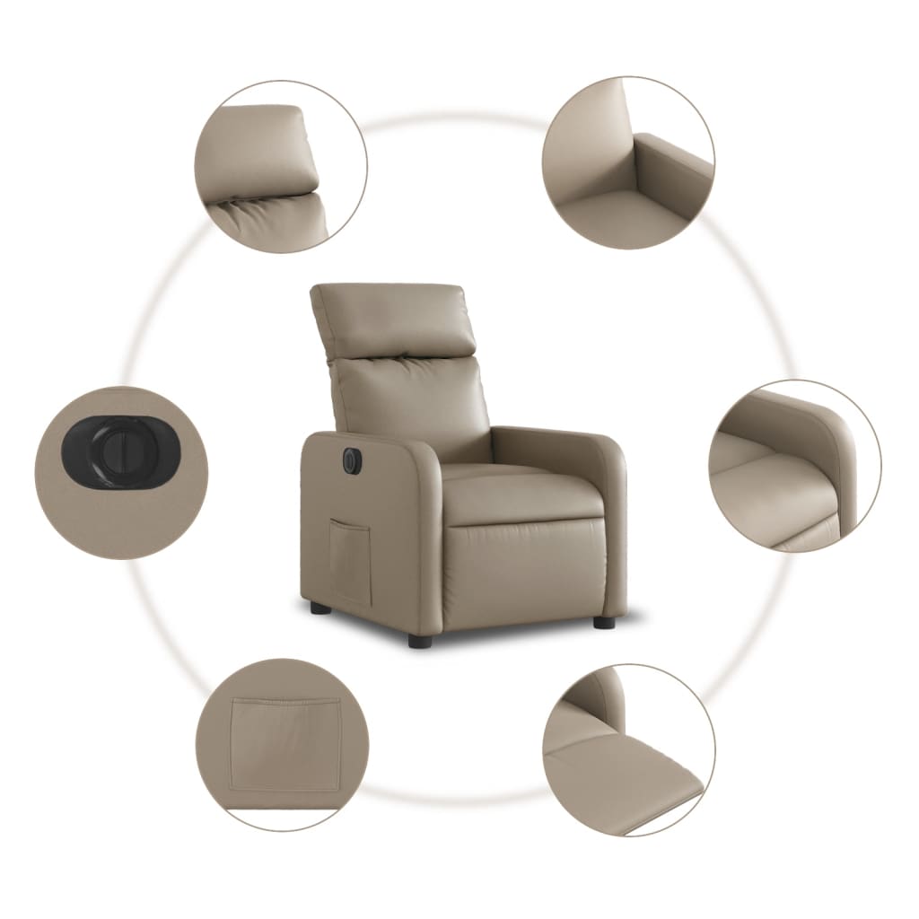 Fauteuil inclinable électrique Cappuccino Similicuir - XIOS