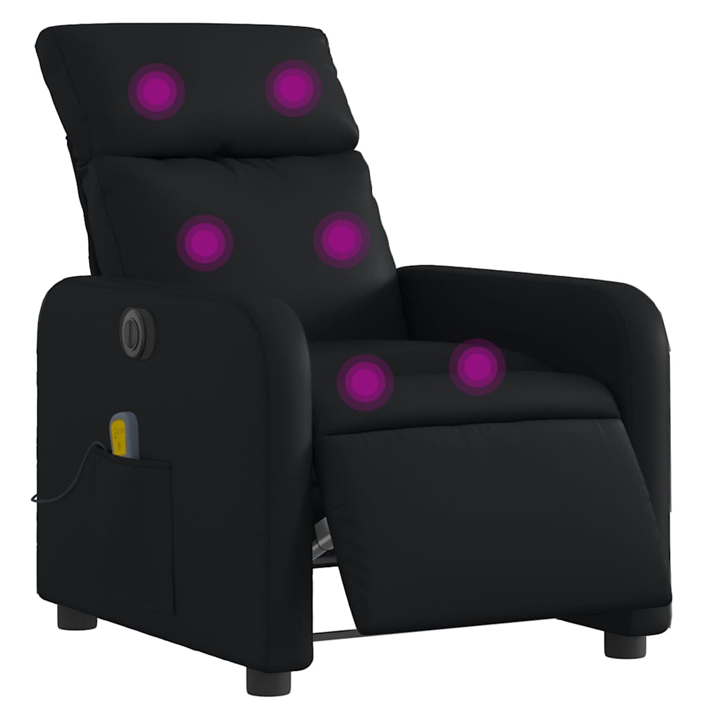 Fauteuil de massage inclinable électrique noir similicuir - XIOS