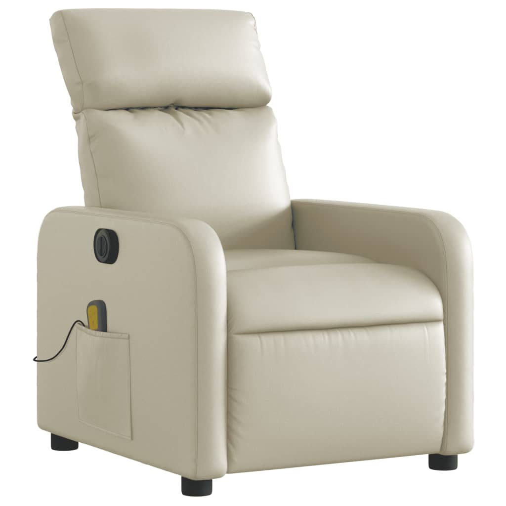 Fauteuil de massage inclinable électrique crème similicuir - XIOS
