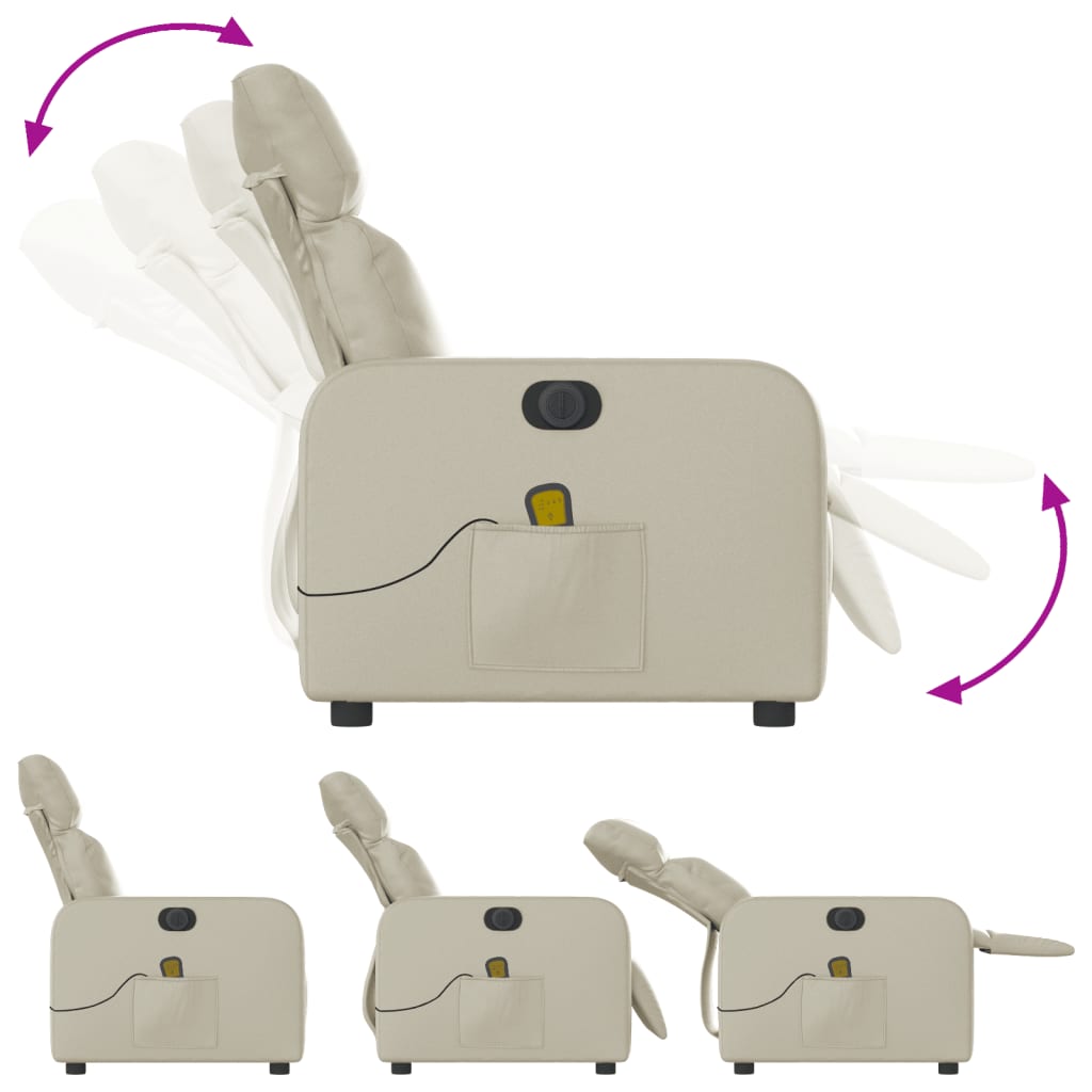 Fauteuil de massage inclinable électrique crème similicuir - XIOS