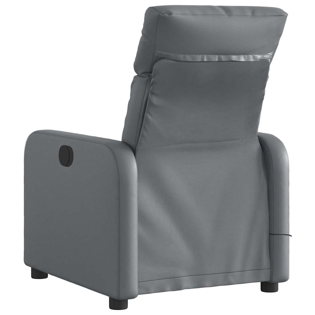 Fauteuil de massage inclinable électrique gris similicuir - XIOS