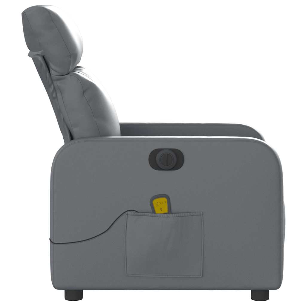 Fauteuil de massage inclinable électrique gris similicuir - XIOS