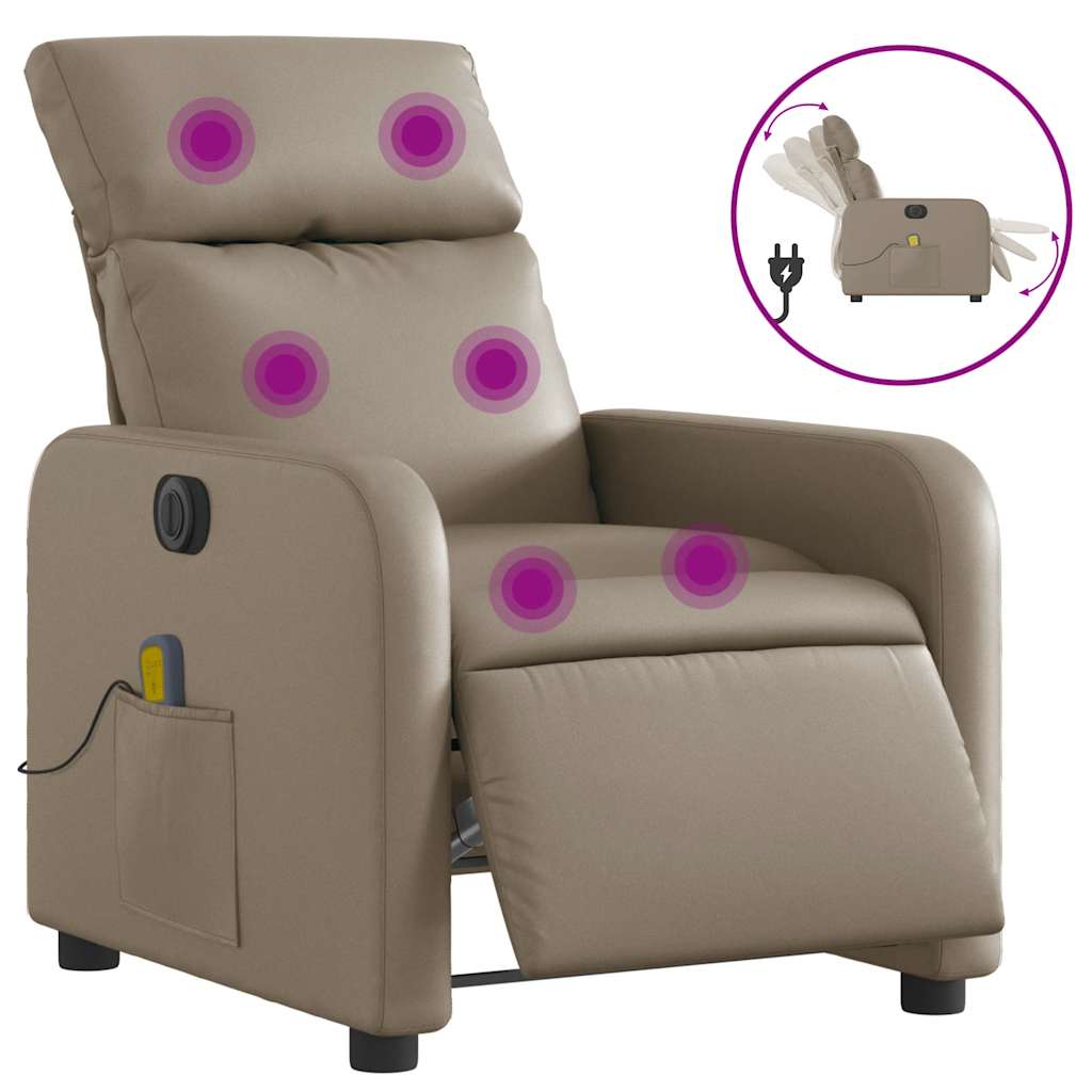 Fauteuil de massage inclinable électrique cappuccino similicuir - XIOS