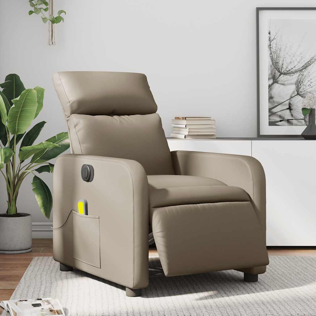 Fauteuil de massage inclinable électrique cappuccino similicuir - XIOS
