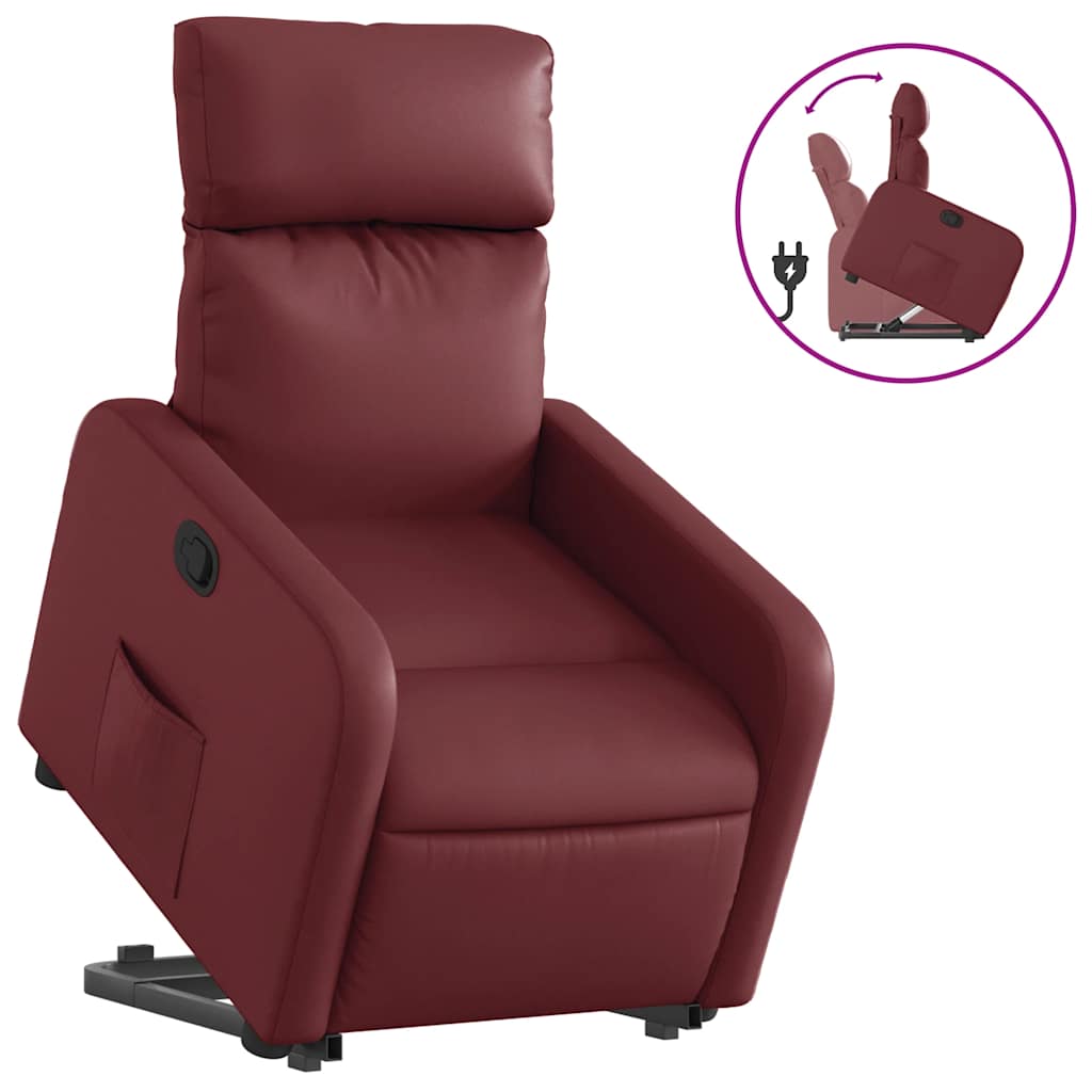 Fauteuil inclinable Rouge bordeaux Similicuir - XIOS