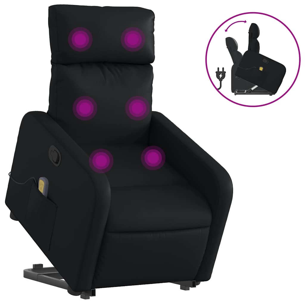 Fauteuil inclinable de massage Noir Similicuir - XIOS