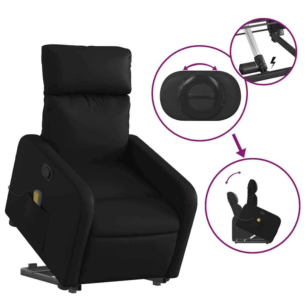 Fauteuil inclinable de massage Noir Similicuir - XIOS