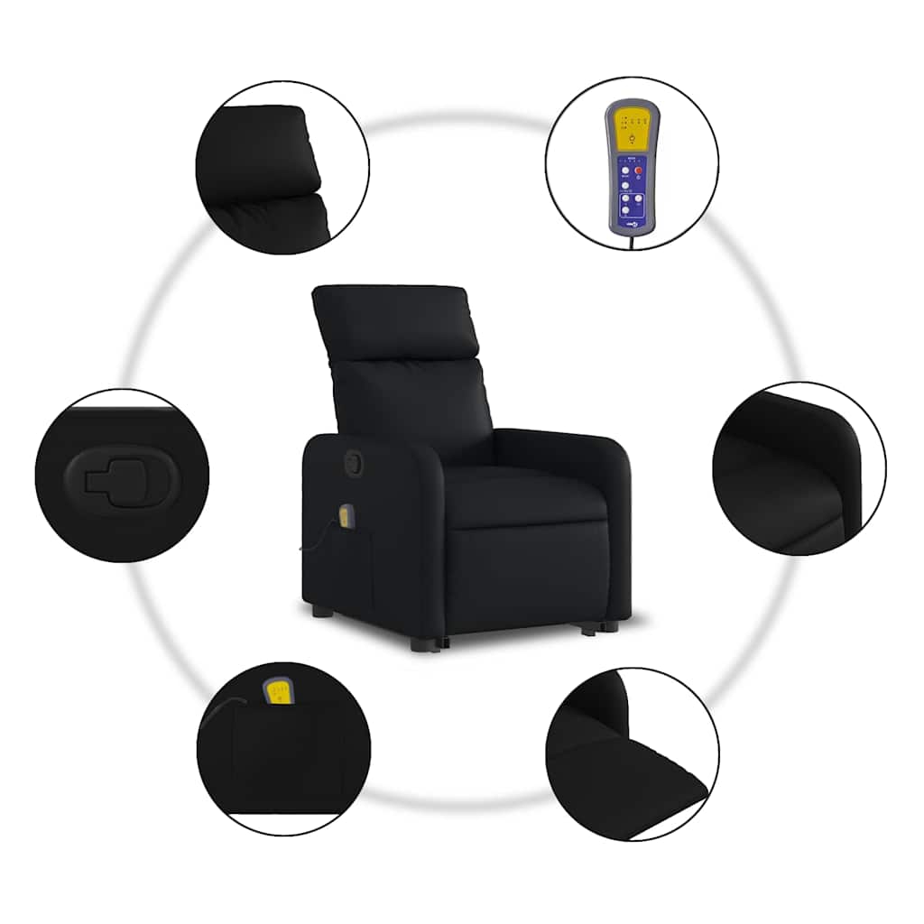 Fauteuil inclinable de massage Noir Similicuir - XIOS