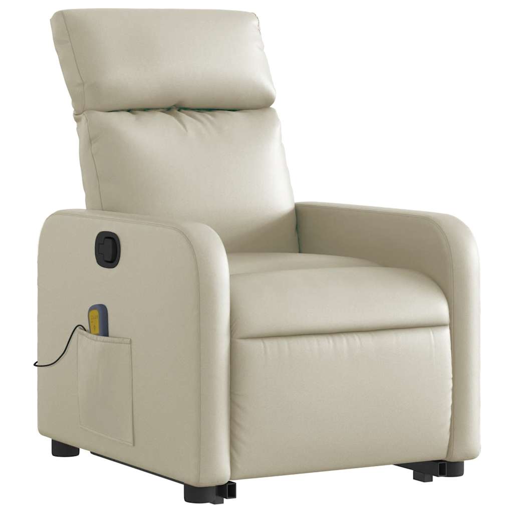 Fauteuil inclinable de massage Crème Similicuir - XIOS