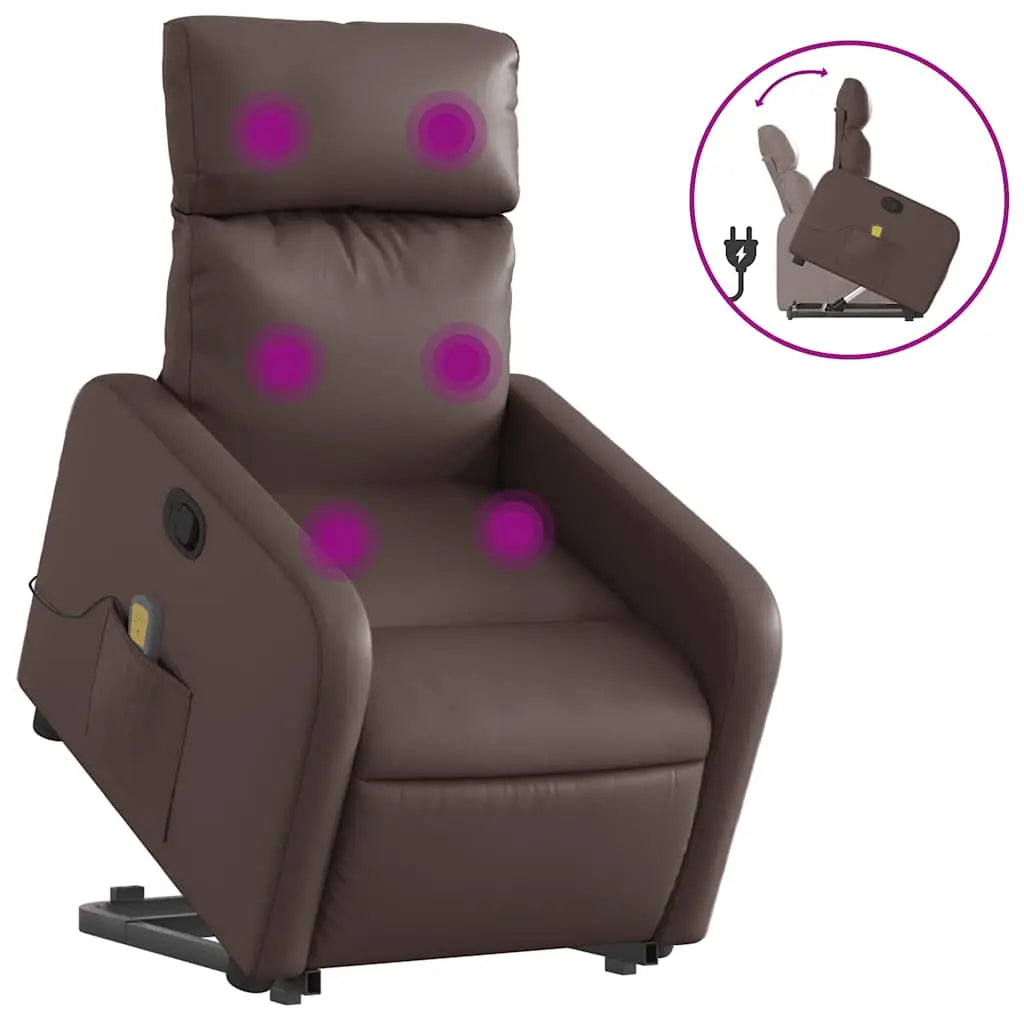 Fauteuil inclinable de massage Marron Similicuir - XIOS