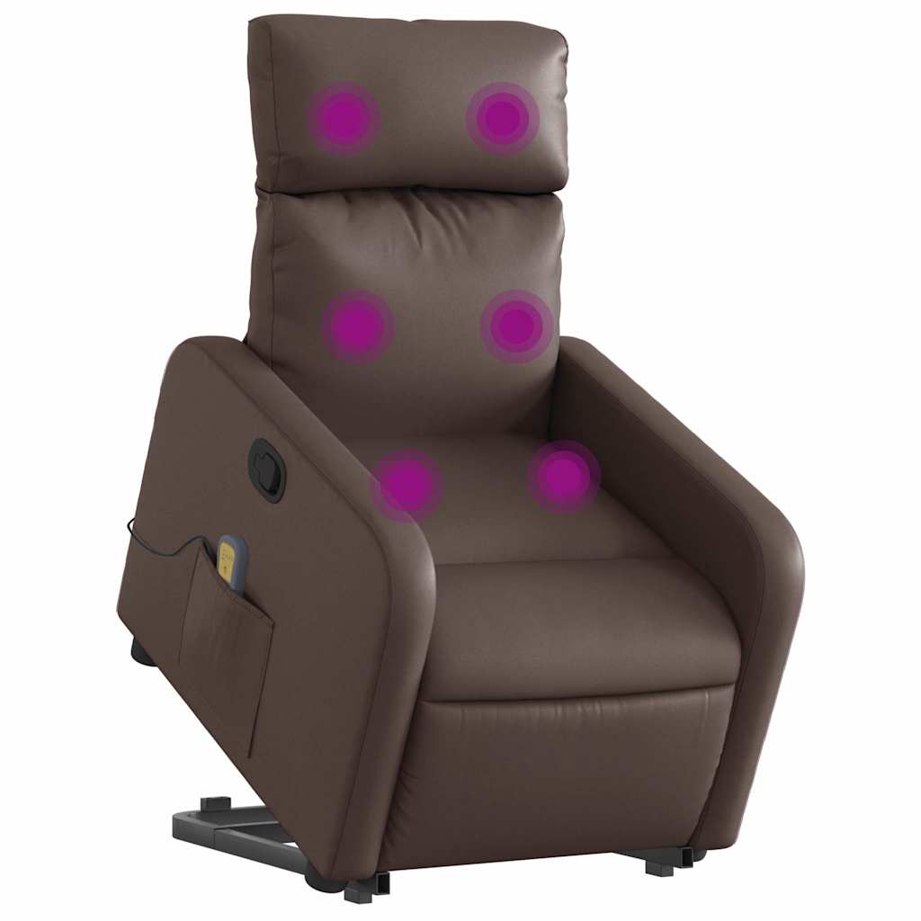 Fauteuil inclinable de massage Marron Similicuir - XIOS
