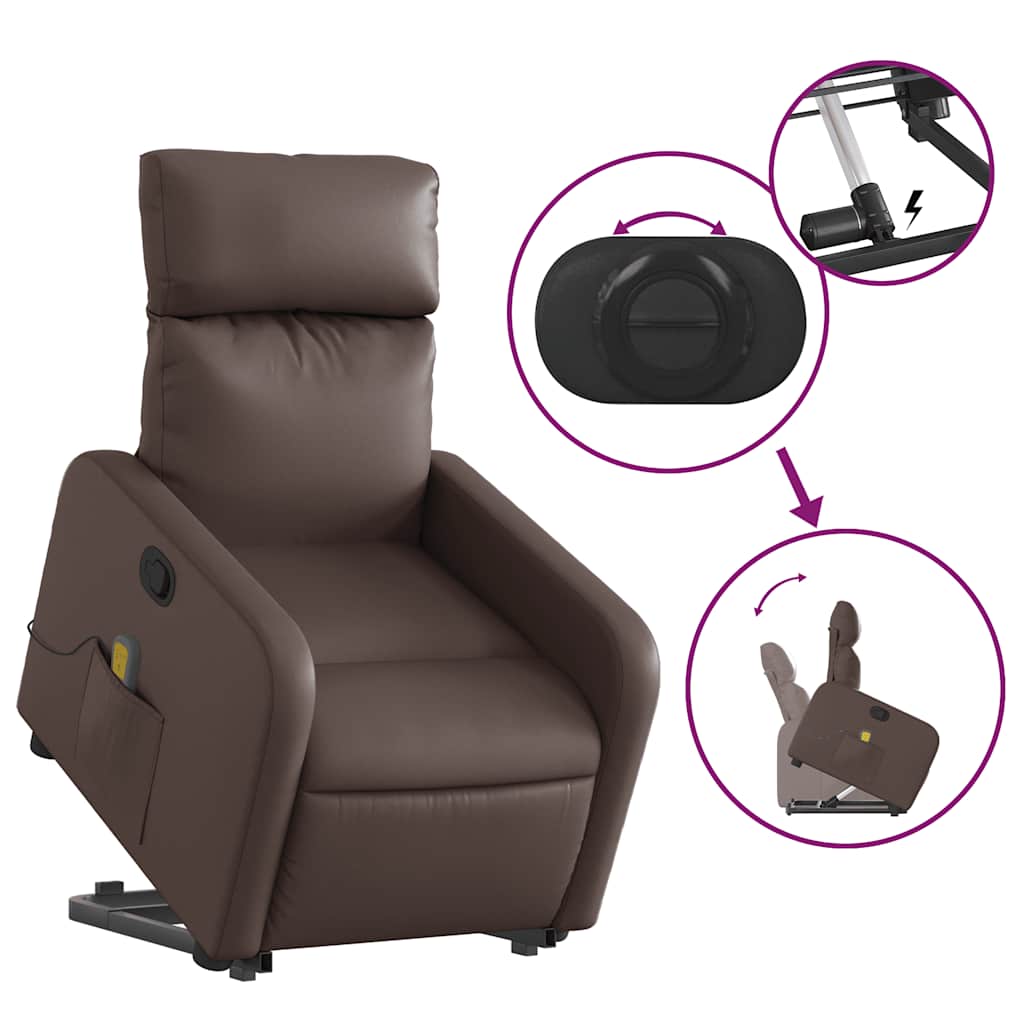 Fauteuil inclinable de massage Marron Similicuir - XIOS