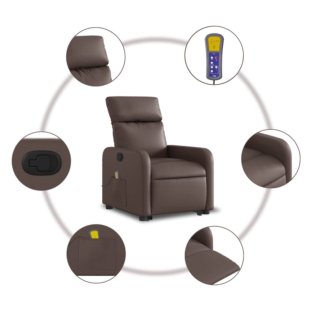 Fauteuil inclinable de massage Marron Similicuir - XIOS