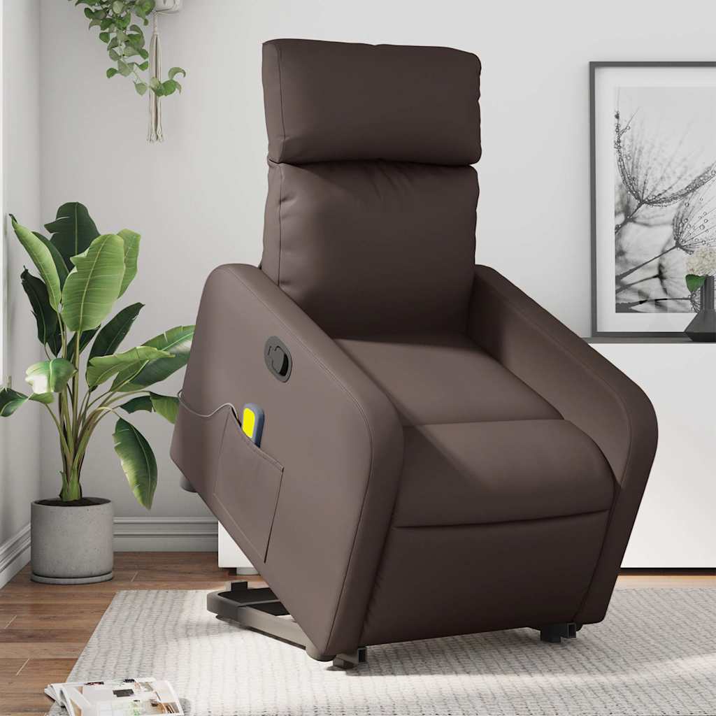 Fauteuil inclinable de massage Marron Similicuir - XIOS