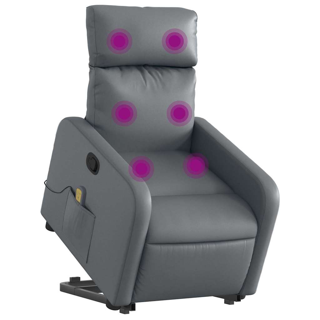 Fauteuil inclinable de massage Gris Similicuir - XIOS