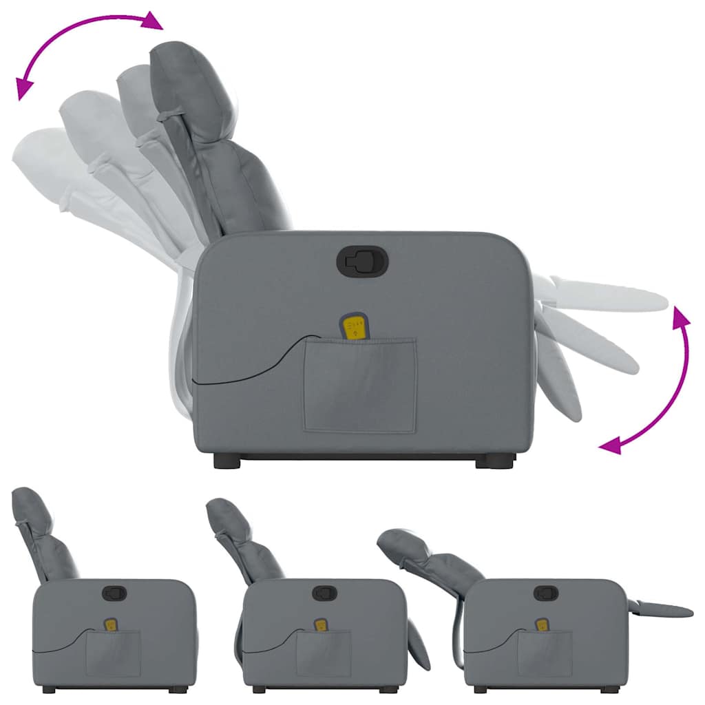 Fauteuil inclinable de massage Gris Similicuir - XIOS