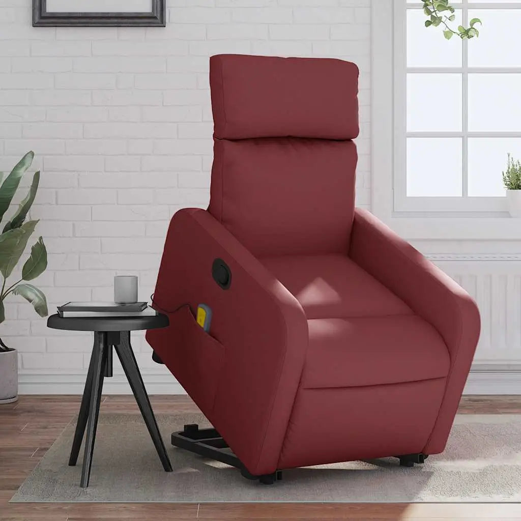 Fauteuil inclinable de massage Rouge bordeaux Similicuir - XIOS