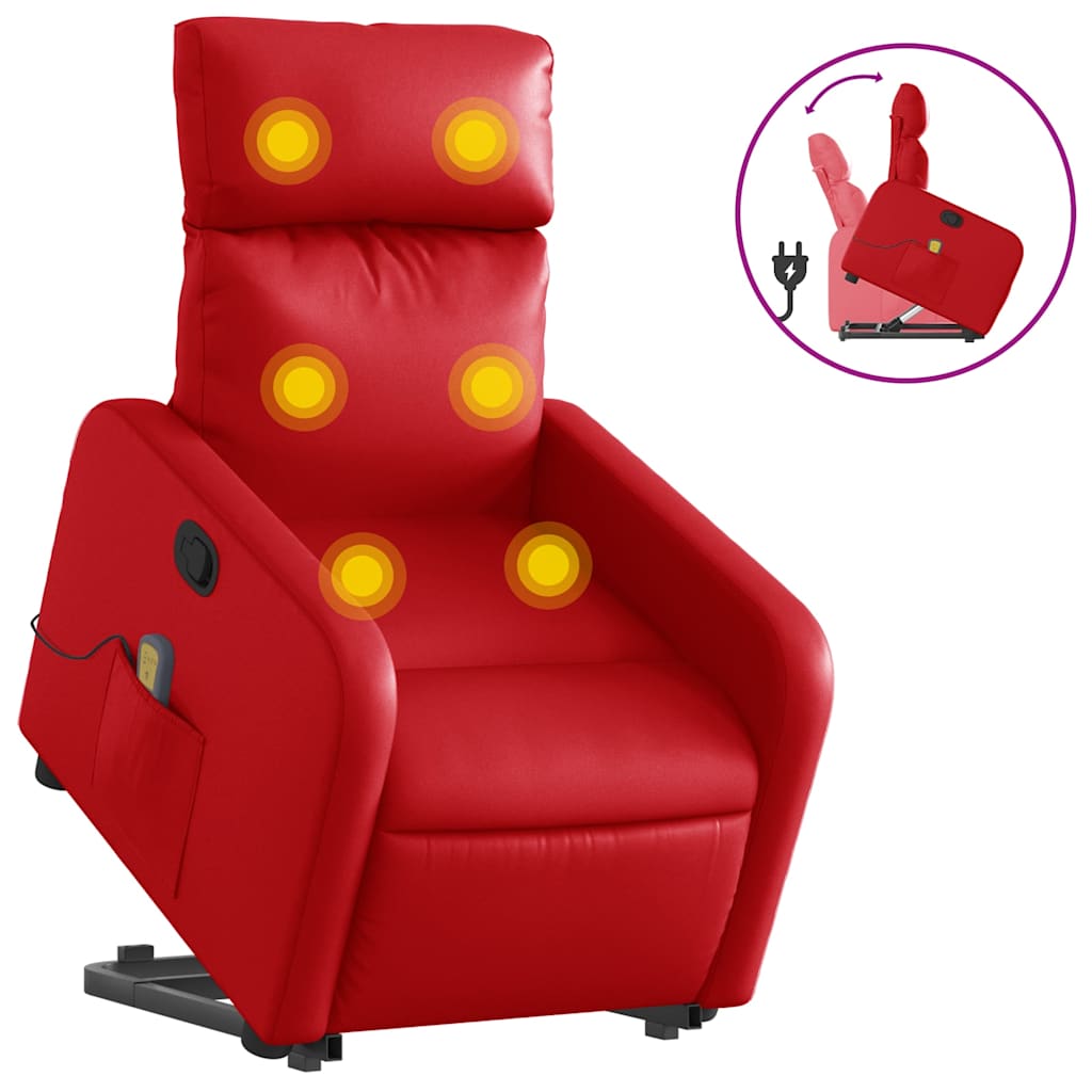 Fauteuil inclinable de massage Rouge Similicuir - XIOS
