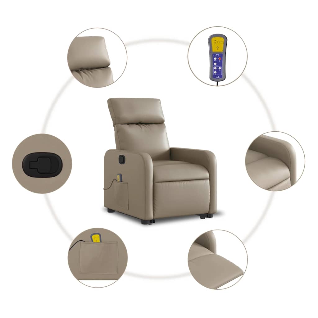 Fauteuil inclinable de massage Cappuccino Similicuir - XIOS