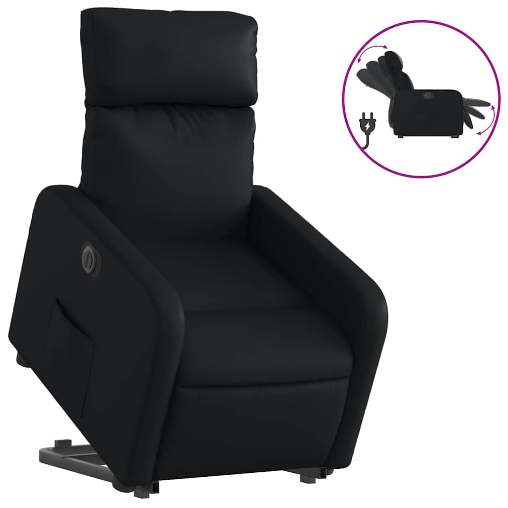 Fauteuil inclinable électrique noir similicuir - XIOS