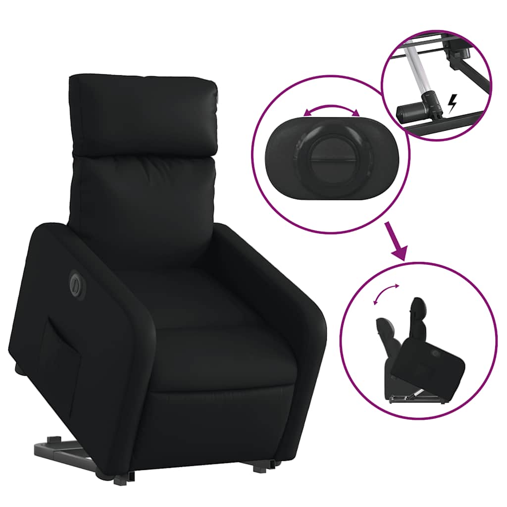 Fauteuil inclinable électrique noir similicuir - XIOS
