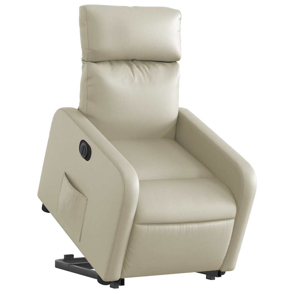 Fauteuil inclinable électrique crème similicuir - XIOS