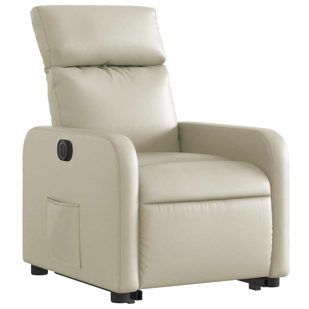 Fauteuil inclinable électrique crème similicuir - XIOS