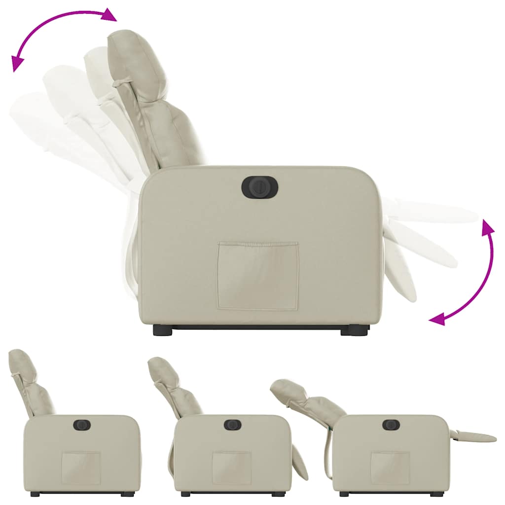Fauteuil inclinable électrique crème similicuir - XIOS