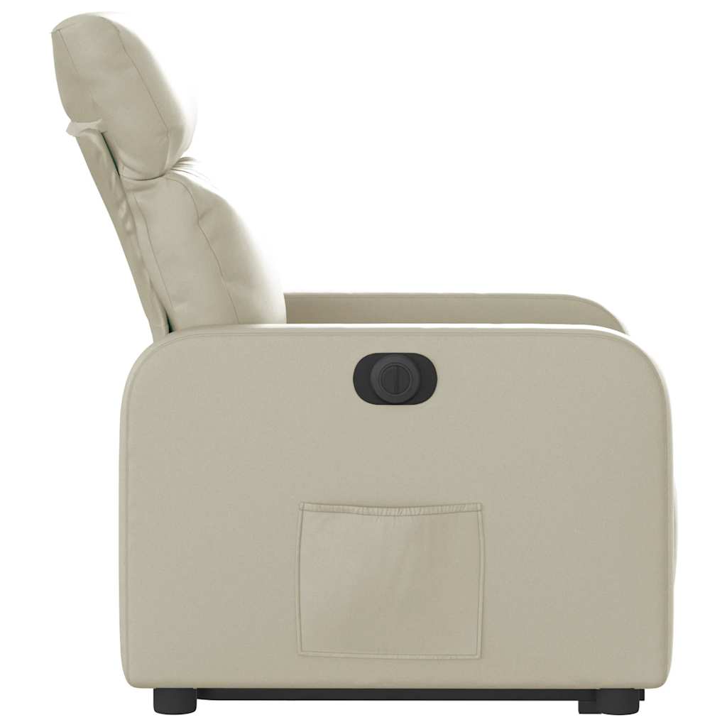 Fauteuil inclinable électrique crème similicuir - XIOS
