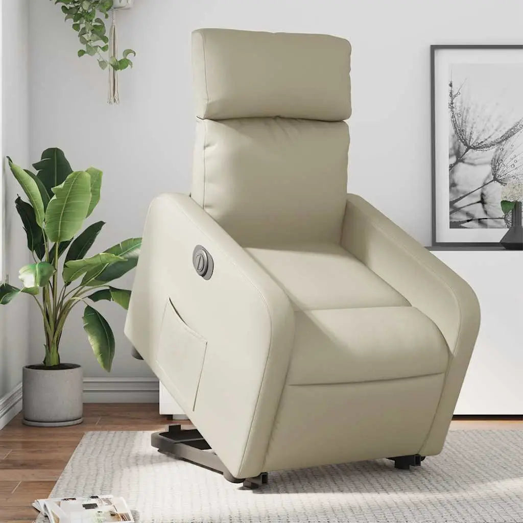 Fauteuil inclinable électrique crème similicuir - XIOS