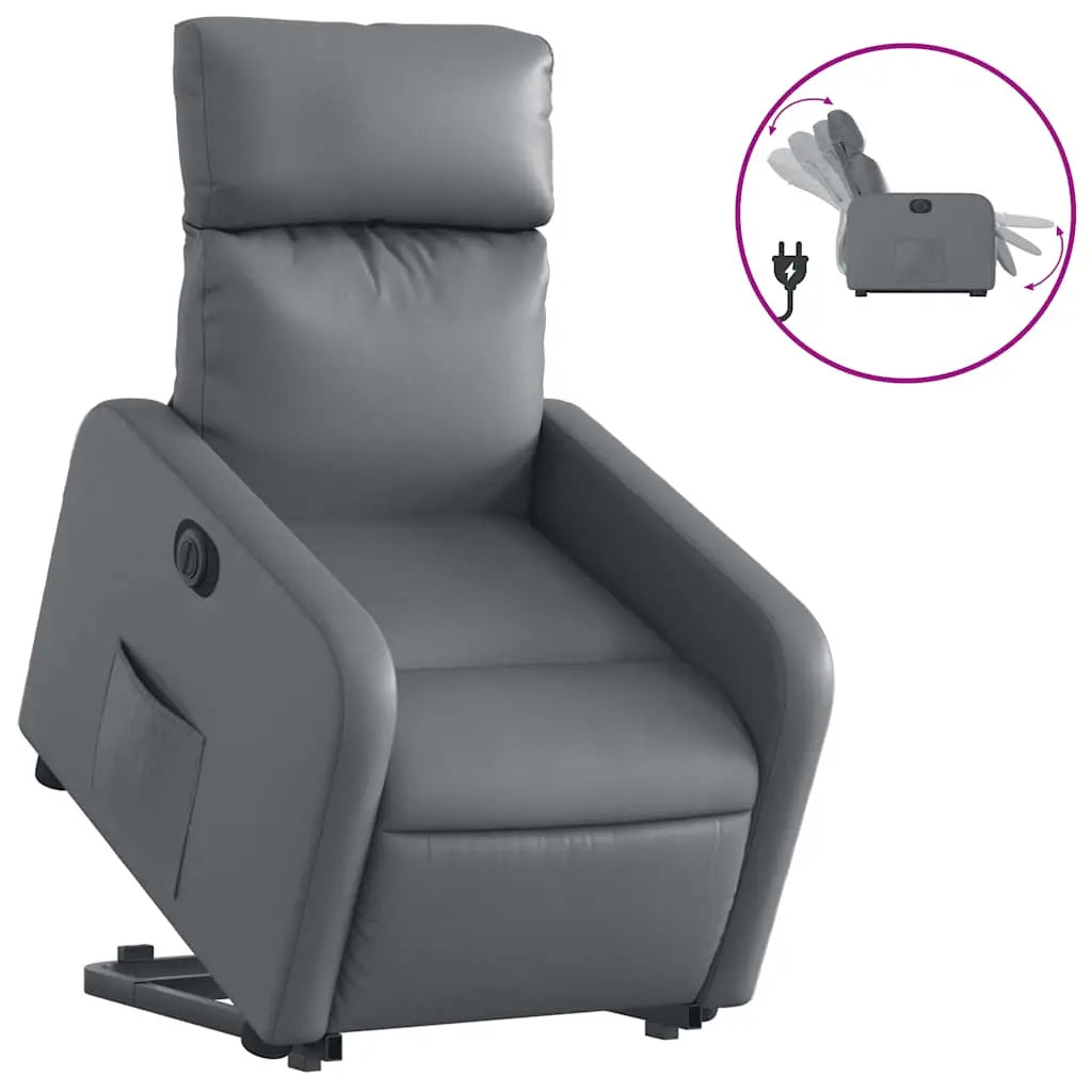 Fauteuil inclinable électrique gris similicuir - XIOS