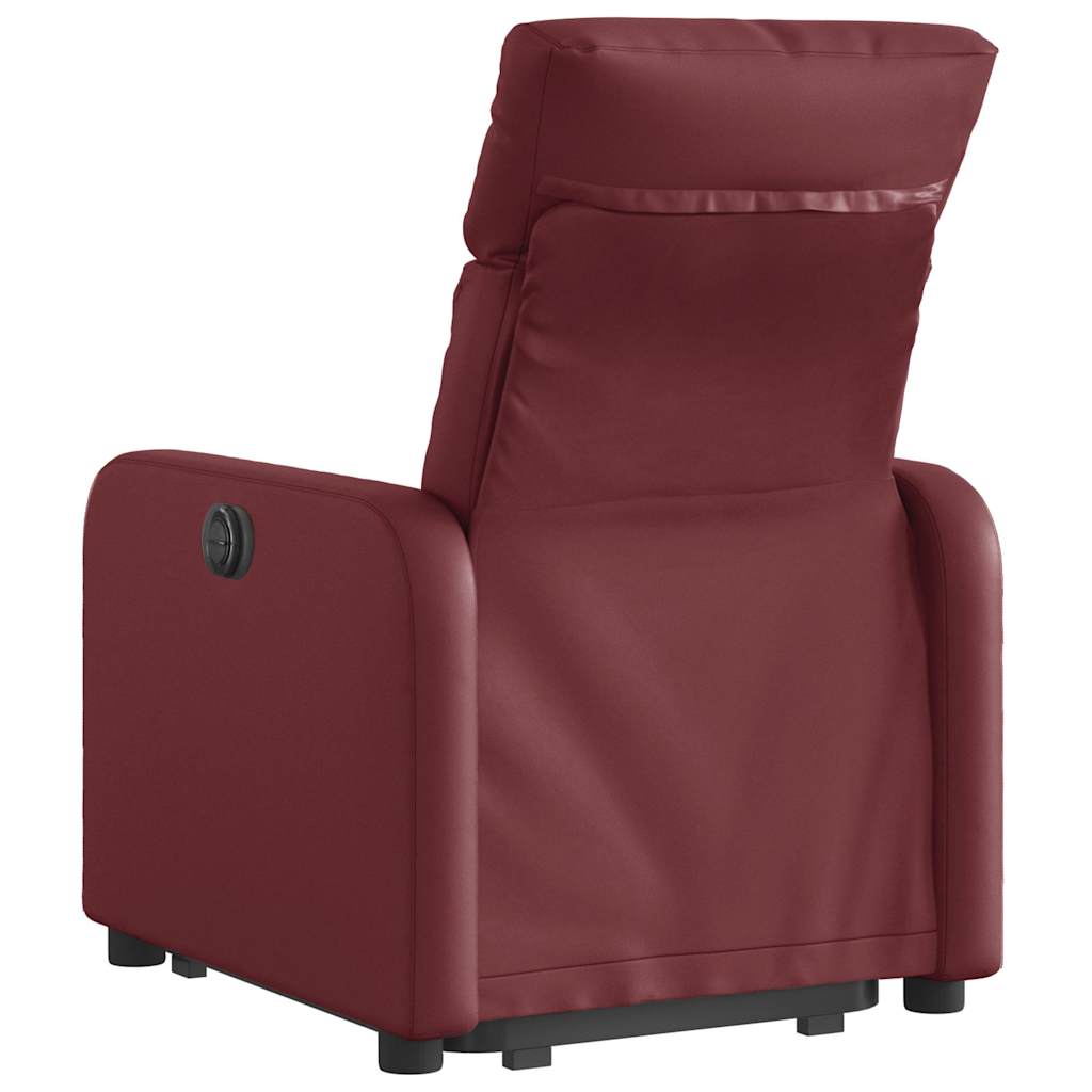 Fauteuil inclinable électrique rouge bordeaux similicuir - XIOS