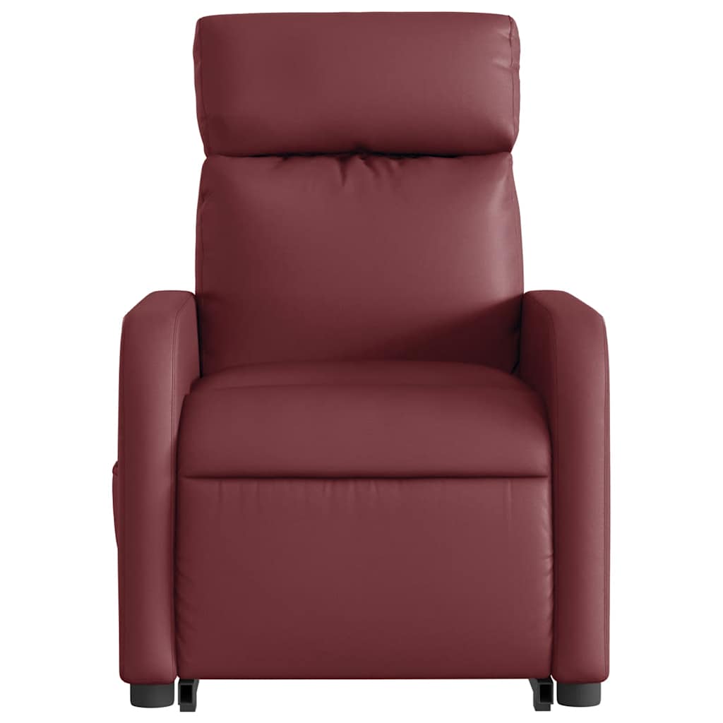 Fauteuil inclinable électrique rouge bordeaux similicuir - XIOS