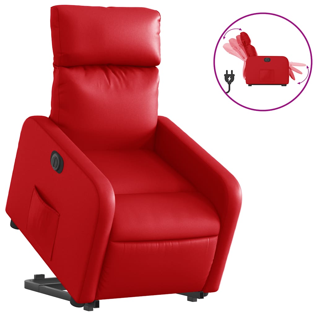 Fauteuil inclinable électrique rouge similicuir - XIOS