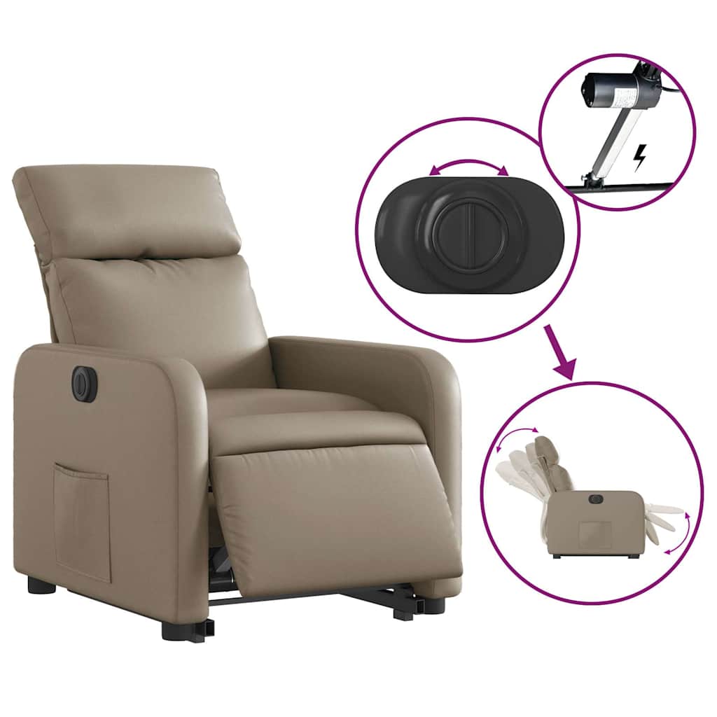 Fauteuil inclinable électrique cappuccino similicuir - XIOS