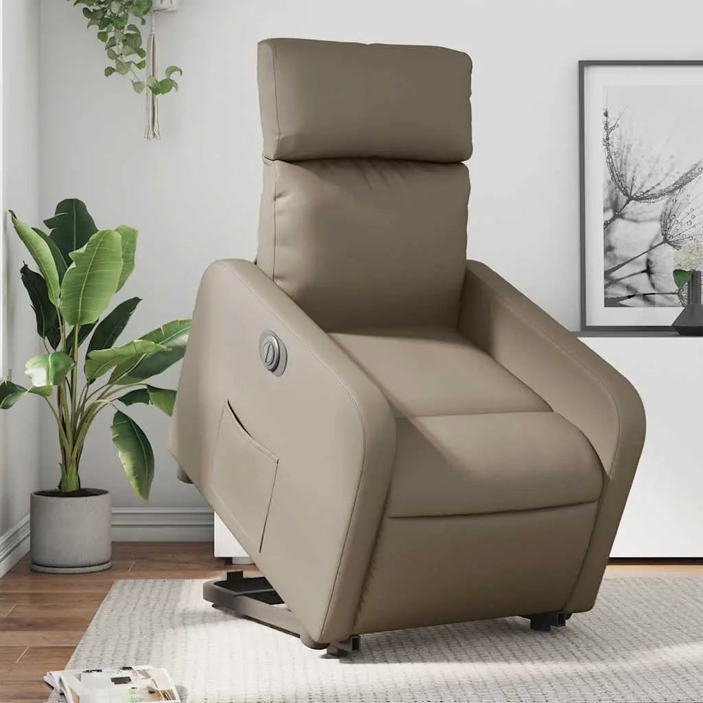 Fauteuil inclinable électrique cappuccino similicuir - XIOS