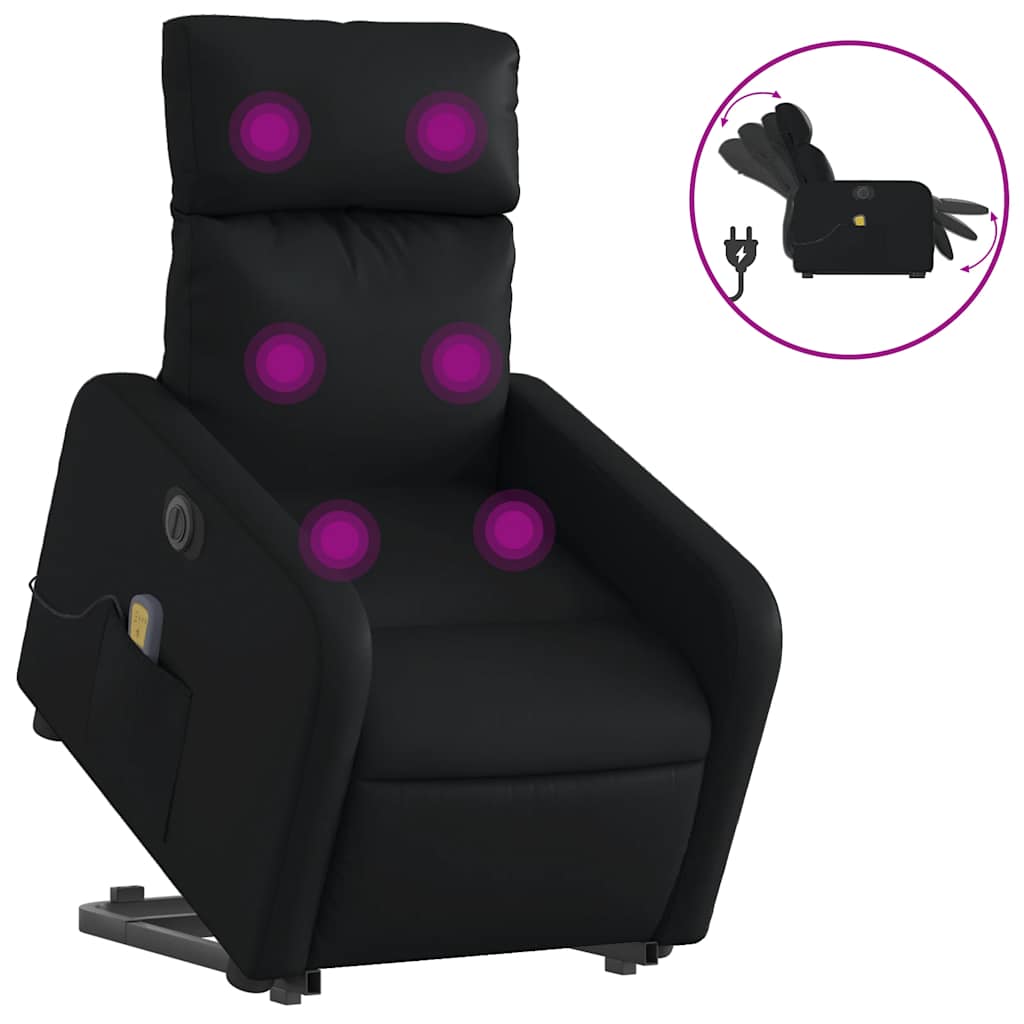 Fauteuil inclinable de massage électrique noir similicuir - XIOS