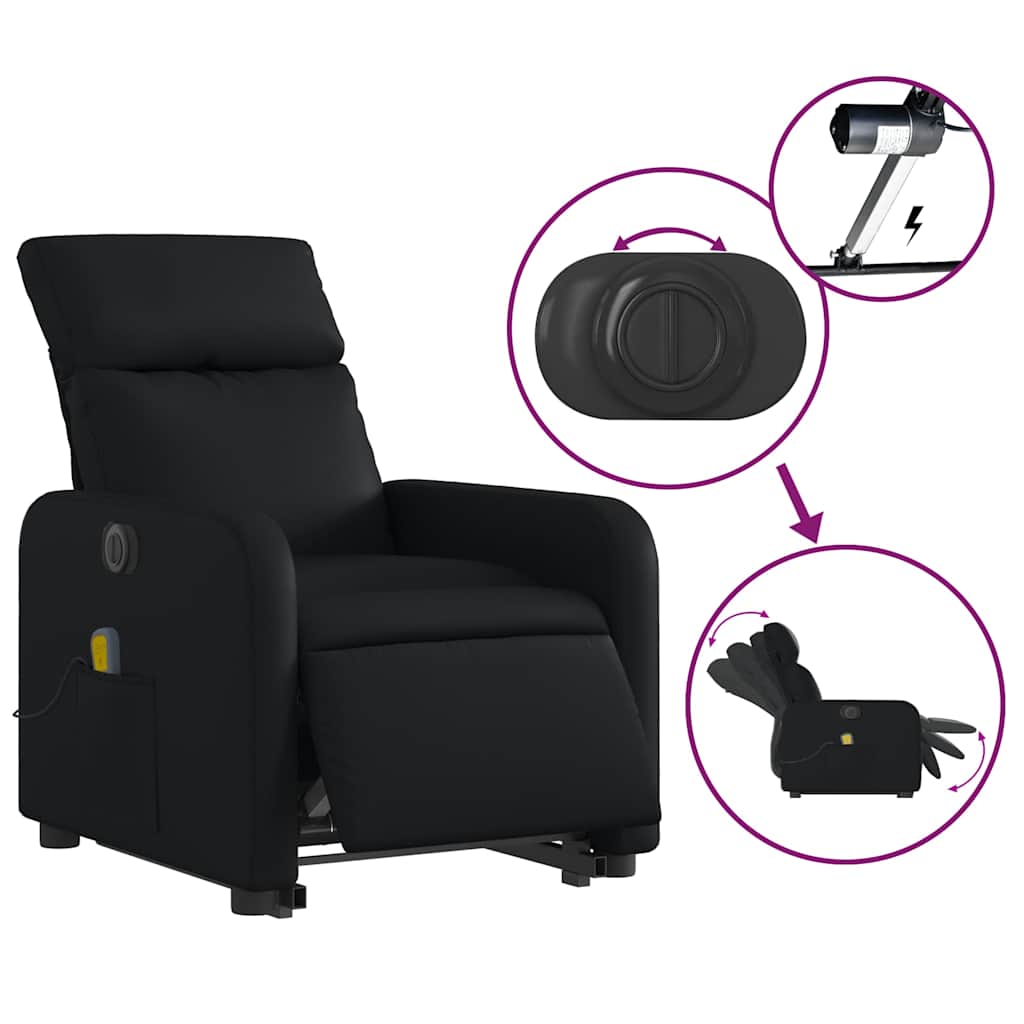 Fauteuil inclinable de massage électrique noir similicuir - XIOS